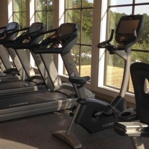 A fitness center at a country club