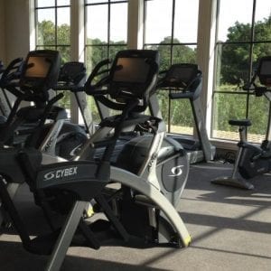 A fitness center at a country club