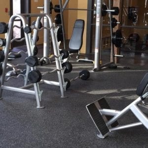 This image shows a fitness facility at a church.