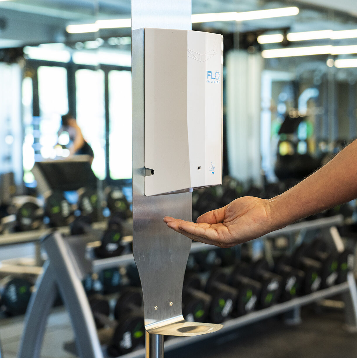 Hand Sanitizer Floor Stand for fitness facilities